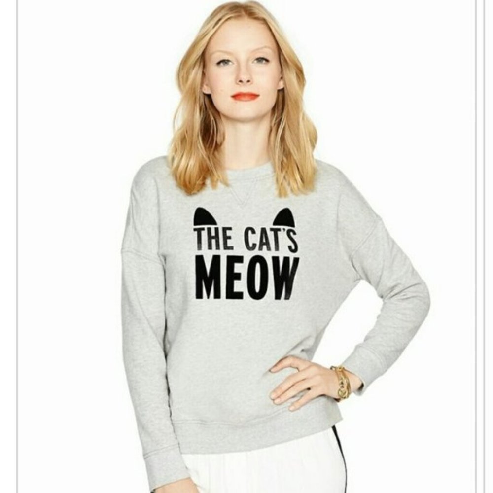 Kate Spade The Cat's Meow Pullover Sweatshirt Size Xs